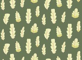 Seamless pattern with yellow feathers. vector