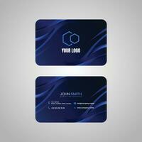 vector business card template with blue theme