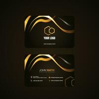 vector gradient golden luxury horizontal business card template