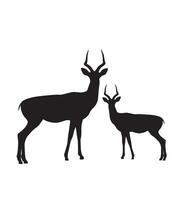 Flat Silhouette Two Deer vector