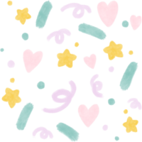 gouache illustratie pastel abstract confetti minimaal schattig stijl tekening behang png