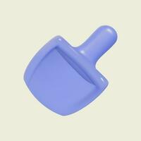 3D icon blue dustpan isolated on white background. vector