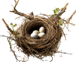 ai generiert Vogel Nest png Stroh Nest png Vögel Nest png Nest im Baum Ast png Vogel Nest png Nest im das Baum Geflügel Nest png Braut Nest png Vögel Nest transparent Hintergrund