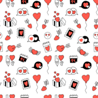 Seamless romantic valentine pattern. Love symbols png