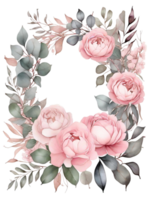 ai généré gratuit élégant fleur bouquet aquarelle clipart dessins transparent png arrière-plan, génératif ai