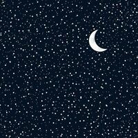 Sky seamless pattern. Moon and stars. Vector illustration for prints, wallpapers.