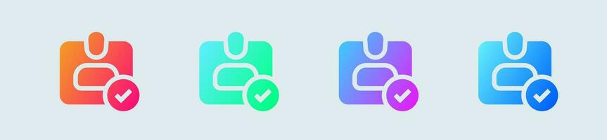 Online solid icon in gradient colors. Account signs vector illustration.