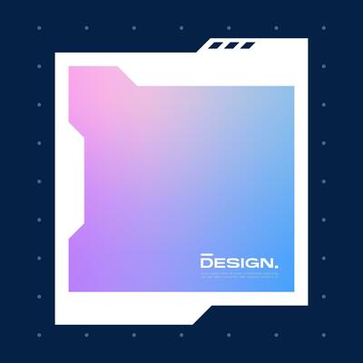Futuristic square gradient background. Social media frame vector illustration.