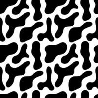 Vector design of milk cow skin seamless pattern with smooth black and white texture, can be used for fabrics, textiles, wrapping paper, tablecloths, curtain fabrics, clothing etc. Flat illustration.