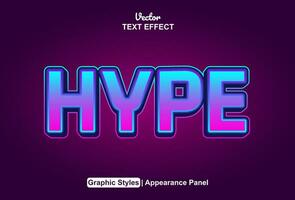 hype text effect with blue graphic style and editable. vector