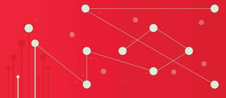 Simple dotted point networking background in red color. vector