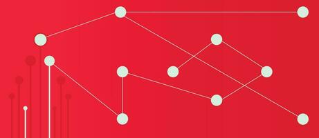 Simple dotted point networking background in red color. vector