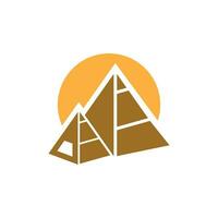 triángulo piramid icono y símbolo vector modelo