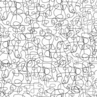 Monochrome seamless pattern with abstract chaotic lines. Arbitrary geometric pattern. Vector graphics. photo