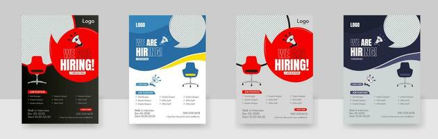 We Are Hiring Job flyer poster design, Job hiring poster, Job vacancy offer flyer poster template design vector