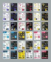 Mega Bundle of DIN A3 Brand Guidelines Poster Layout Set, Brand Manual Templates, Simple style and modern layout Brand Identity, Brand Guidelines vector