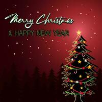 Merry Christmas and Happy New Year background.  Greeting card, banner, poster vector