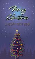 Merry Christmas and Happy New Year background.  Greeting card, banner, poster vector