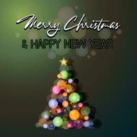 Merry Christmas and Happy New Year background.  Greeting card, banner, poster vector