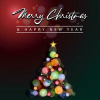 Merry Christmas and Happy New Year background.  Greeting card, banner, poster vector