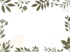 abstract template with plants and flowers, bauhaus, floral background with geometric shapes vector