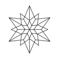 vector Navidad copo de nieve origami estrella de Belén aislado en blanco antecedentes. geométrico línea nieve icono. Navidad diseño elemento para bandera, saludo tarjeta