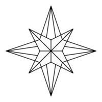 Navidad vector copo de nieve origami estrella de Belén aislado en blanco antecedentes. geométrico línea nieve icono. Navidad diseño elemento para bandera, saludo tarjeta