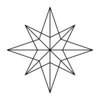 vector Navidad copo de nieve origami estrella de Belén aislado en blanco antecedentes. geométrico línea nieve icono. Navidad diseño elemento para bandera, saludo tarjeta