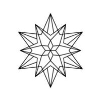 vector Navidad copo de nieve origami estrella de Belén aislado en blanco antecedentes. geométrico línea nieve icono. Navidad diseño elemento para bandera, saludo tarjeta