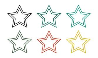 conjunto de favorito oro o plano estrella íconos para aplicaciones y sitios web vector