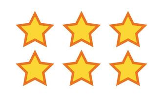 Set of favorite Gold or flat star icons for apps and websites. vector
