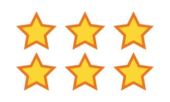 Set of favorite Gold or flat star icons for apps and websites. vector