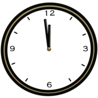 11.59 AM, 11.59pm analog wall clock, transparent background png