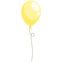 Plain yellow party balloon isolate, png