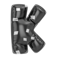 Balloon K Font Black 3D Render png