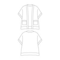 template cape vector illustration flat design outline clothing collection