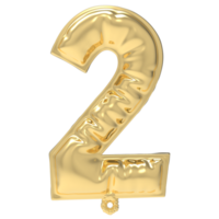Balloon 2 Number Gold png