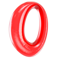 ballon 0 nombre rouge 3d png