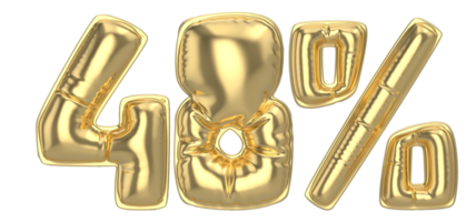 48 Prozent Gold 3d Nummer png