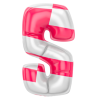 Palloncino S font rosa con bianca 3d rendere png