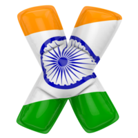 Balloon X Font Flag India 3D Render png