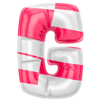 Palloncino g font rosa con bianca 3d rendere png