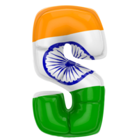 Balloon S Font Flag India 3D Render png