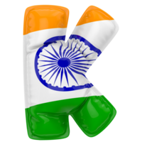 Balloon K Font Flag India 3D Render png