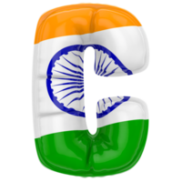 Balloon C Font Flag India 3D Render png