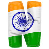 Balloon N Font Flag India 3D Render png