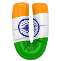 Balloon U Font Flag India 3D Render png