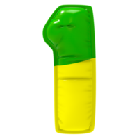 Balloon 1 Number Brazil Flag 3D Render png