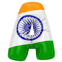 Balloon A Font Flag India 3D Render png