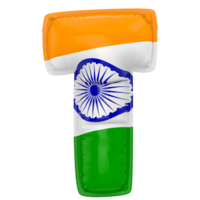 Balloon T Font Flag India 3D Render png